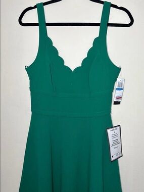 City Studio Green Scallop Mini Dress